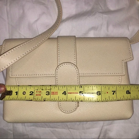 Cream Faux Leather Belt, Sling, Crossbody Bag - Picture 4 of 12